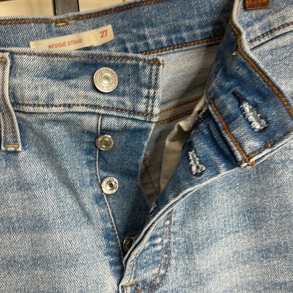 Levi Strauss & Co Women’s “Wedgie Straight” High Rise Patchwork Jeans Size 27 - Picture 10 of 14